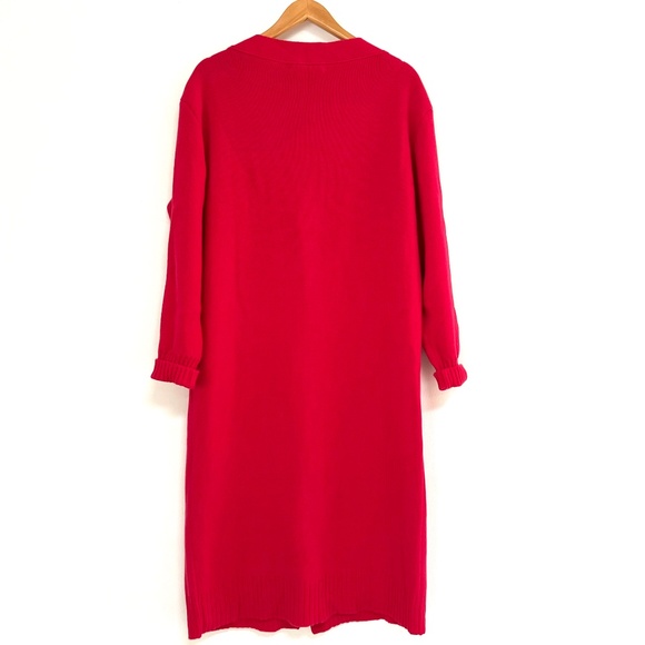 $2390 Oscar de la Renta Wool Long Cardigan In Pink - Picture 5 of 8